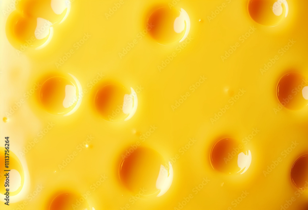 Yellow cheese pattern with melted cheese Yellow cheese pattern with melted cheese