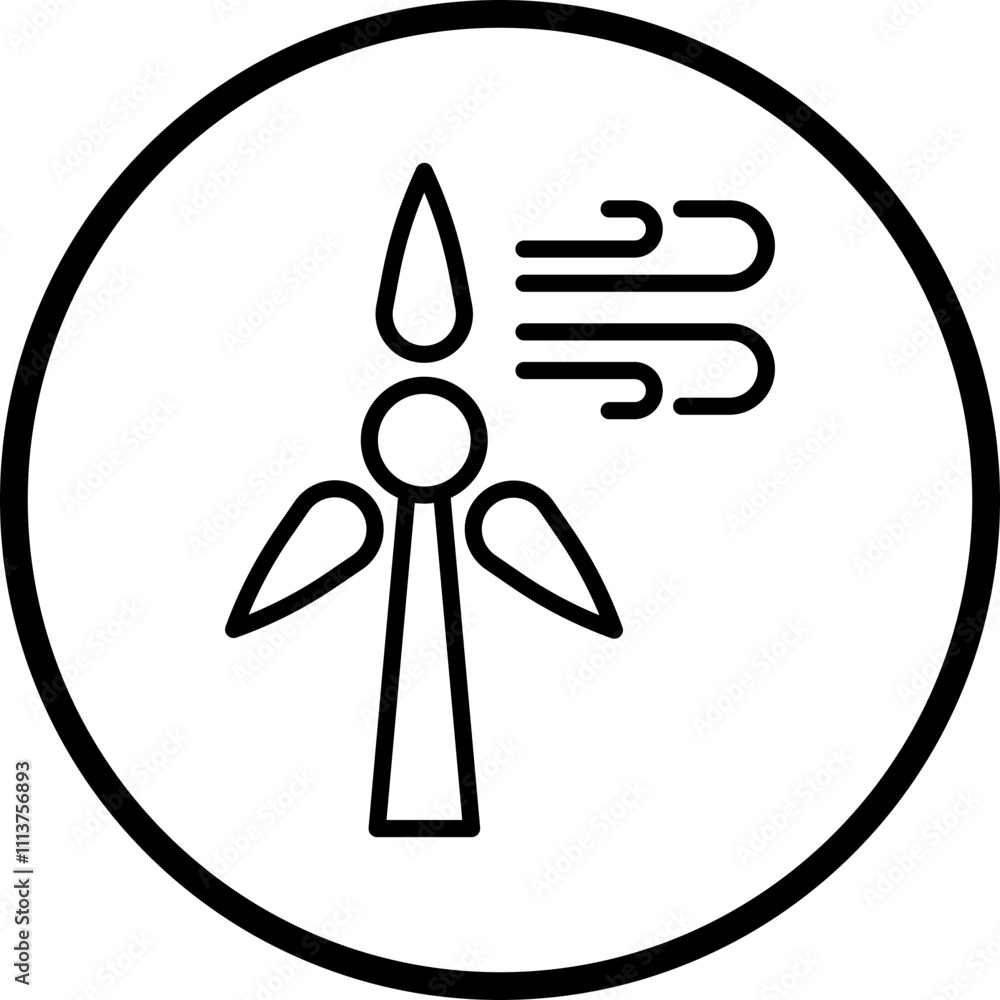 Wind Turbine Icon Style Wind Turbine Icon Style