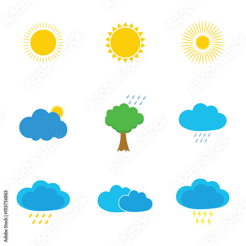 Weather icon set vector art
 photo