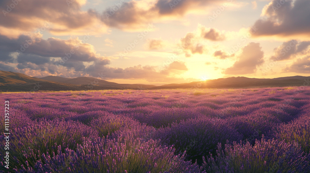 Lavender Field Sunset Scenic Landscape Photography Lavender Field Sunset Scenic Landscape Photography