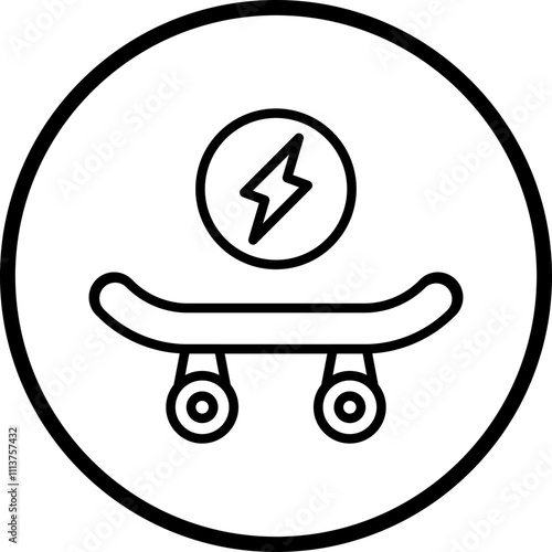Electric Skateboard Icon Style
