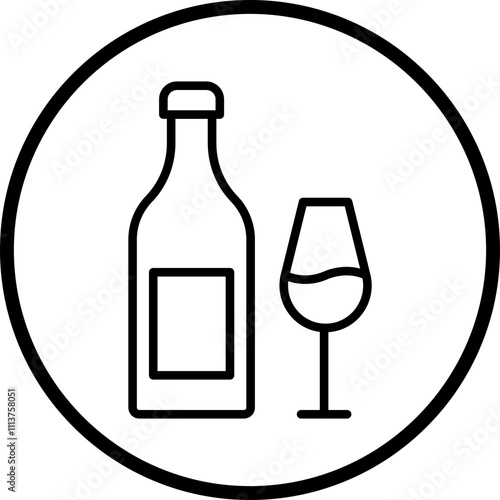 White Wine Icon Style