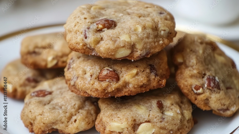 A Stack of Delicious Almond Cookies A Stack of Delicious Almond Cookies