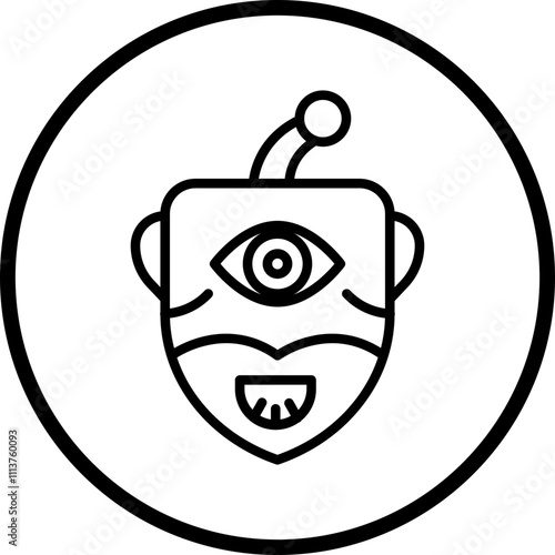 Cyclop Monster Icon Style