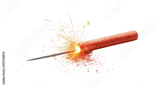 Obraz na płótnie Colorful Firecracker Isolated on White Background for Celebrations and Events