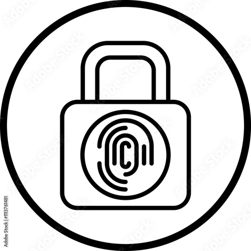 Biometric Padlock Icon Style