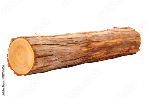 wooden log firewood, tree timber isolated on transparent background. Generative ai