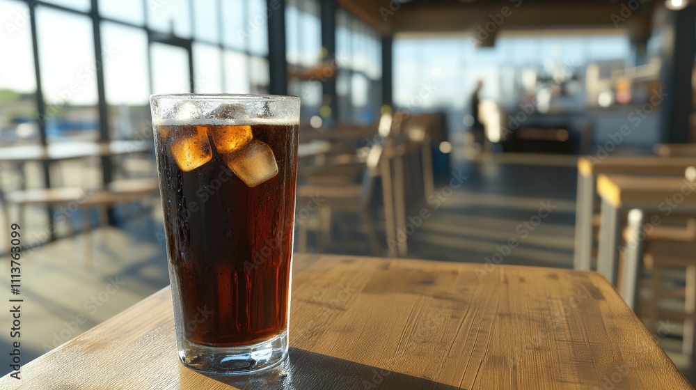 Refreshing Iced Coffee in a Cozy Cafe Setting Refreshing Iced Coffee in a Cozy Cafe Setting