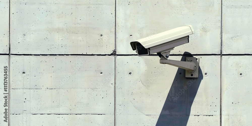 Security Camera Positioned on a Wall in an Indoor Setting Security Camera Positioned on a Wall in an Indoor Setting