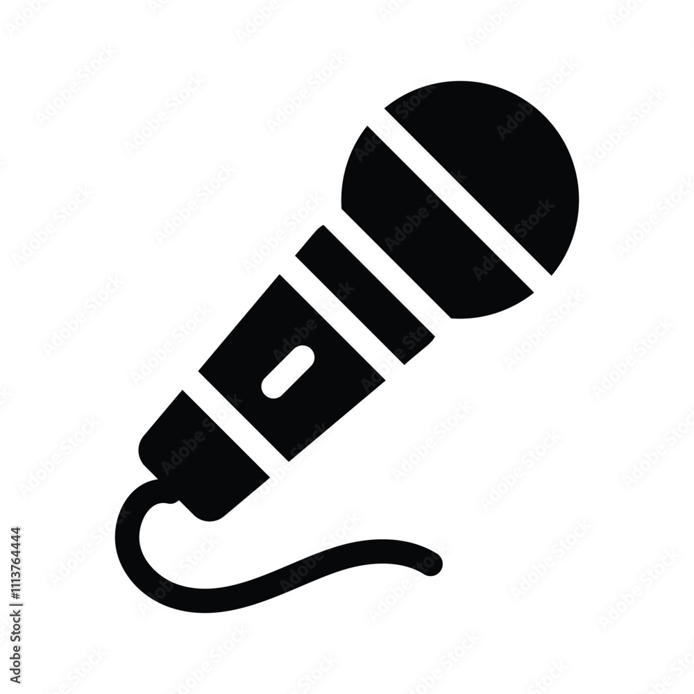 Audio recording, communication, icon of microphone in modern style Audio recording, communication, icon of microphone in modern style