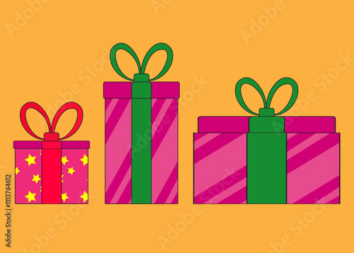 set of colorful gift illustration