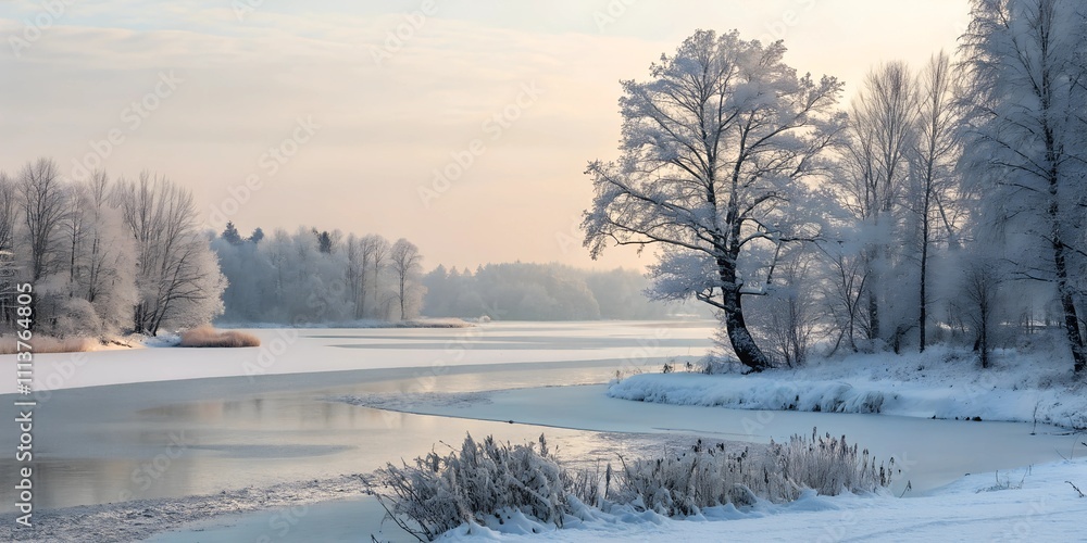 Frozen River Landscape