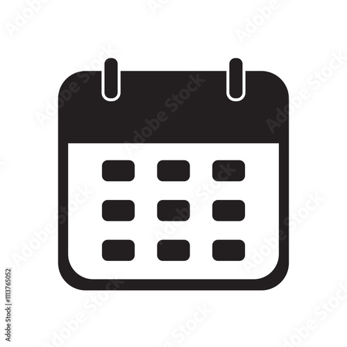 Calendar with checkmark black silhouette vector icon design