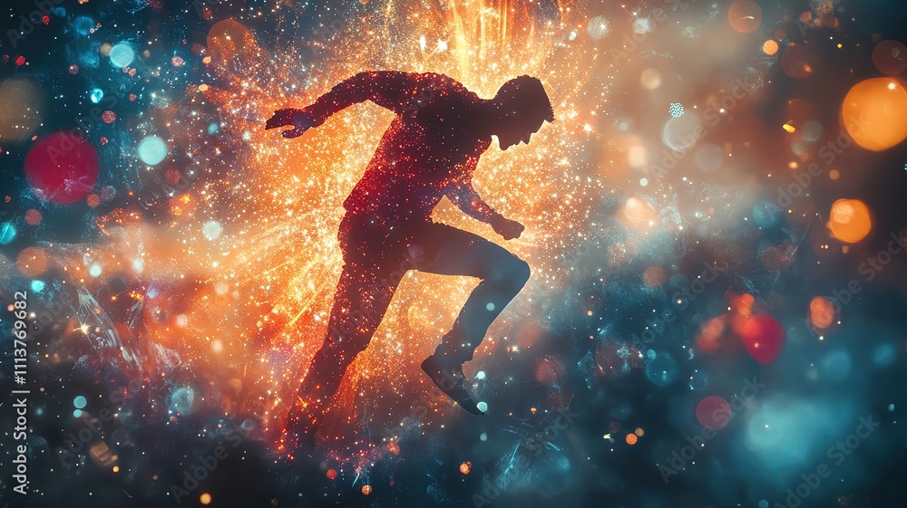 Goal-Setting Break-through a double exposure of a man breaking through an abstract barrier Goal-Setting Break-through a double exposure of a man breaking through an abstract barrier