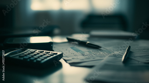 Obraz na płótnie Medical bills paperwork scattered on a desk, symbolizing the financial burden and administrative challenges faced by patients and healthcare providers in managing medical expenses. w salonie