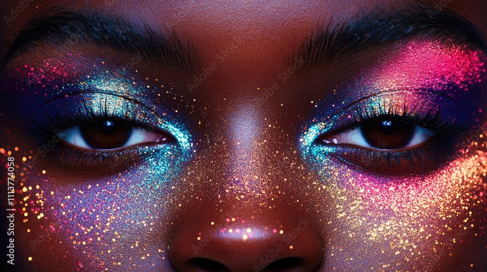 A high-contrast close-up of a woman's eyes, revealing unique details such as flecks of color and intensity, against a dark background for dramatic effect A high-contrast close-up of a woman's eyes, revealing unique details such as flecks of color and intensity, against a dark background for dramatic effect