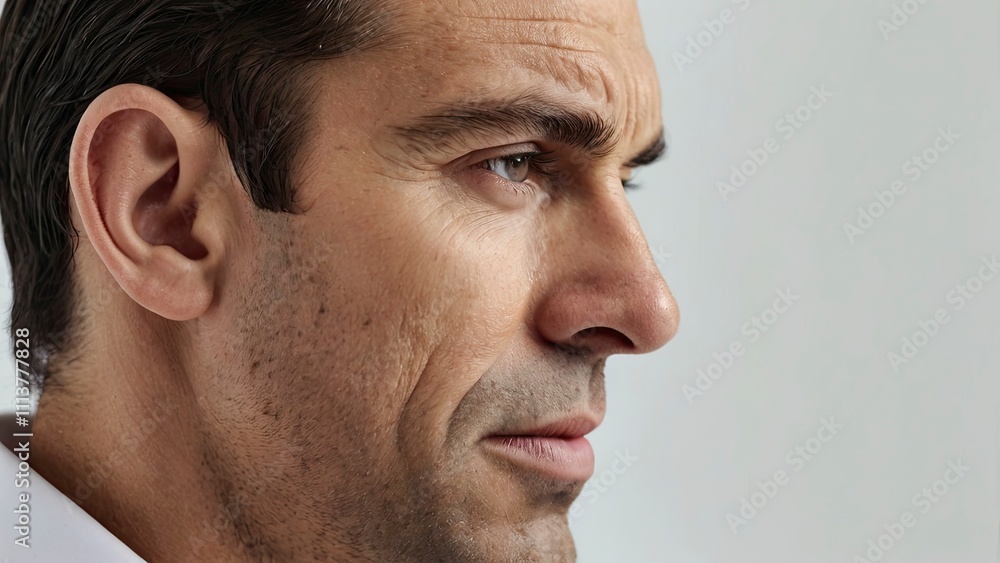 lose_up_view_of_a_mans_ear_on_white_backgroun lose_up_view_of_a_mans_ear_on_white_backgroun