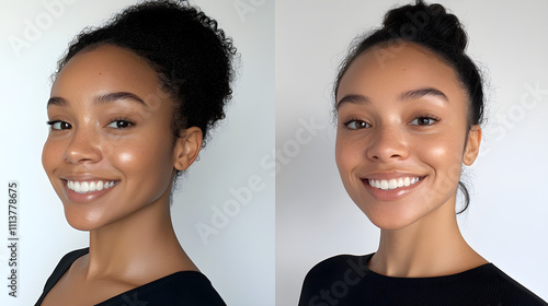 Beautiful Young Woman with Two Hairstyles - Portrait Photoshoot