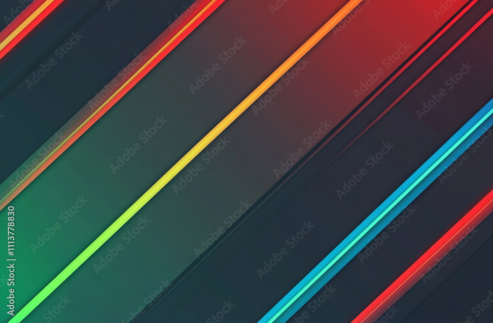 Fototapeta premium Vivid lines on dark bg