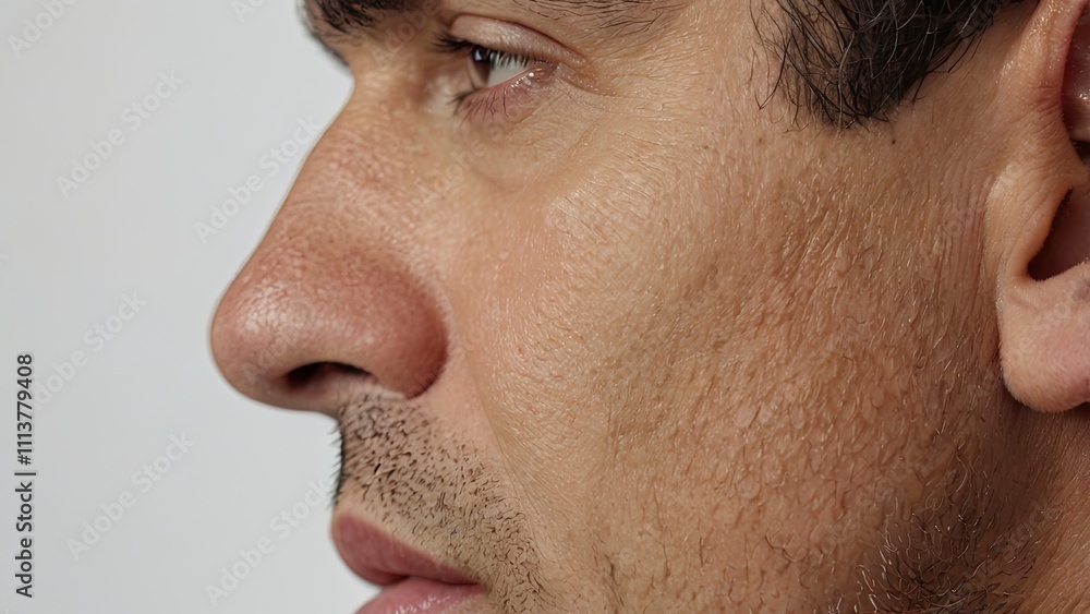 lose_up_view_of_a_mans_ear_on_white_backgroun lose_up_view_of_a_mans_ear_on_white_backgroun