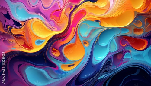 abstract background with flames, colorful mixed oil paint spill abstract background