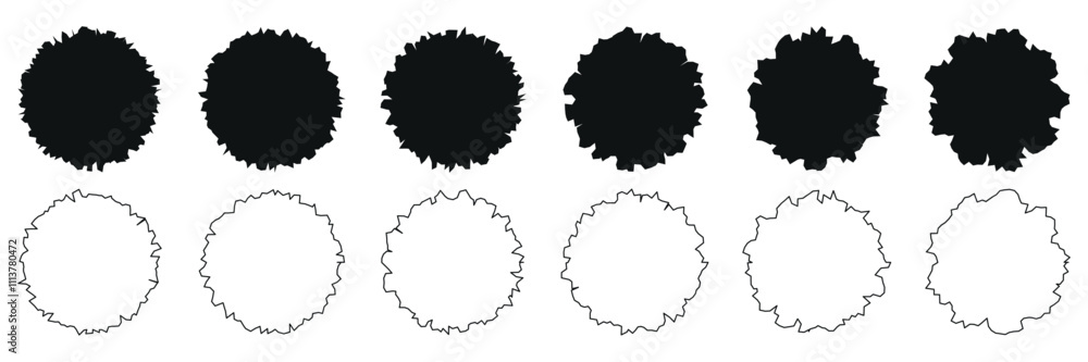 Set of circular outline template isolated on transparent background. Vector design elements. Set of circular outline template isolated on transparent background. Vector design elements.