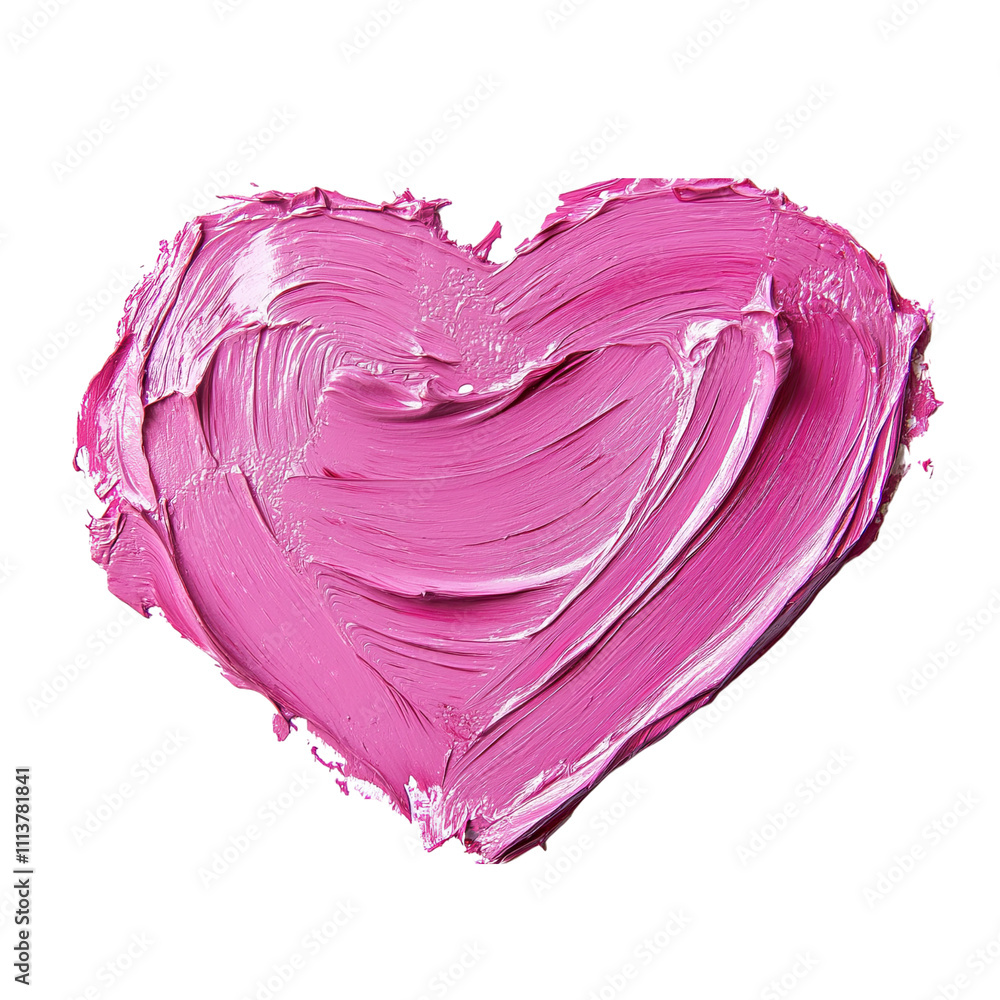 Obraz premium Pink Heart Paint Stroke Art