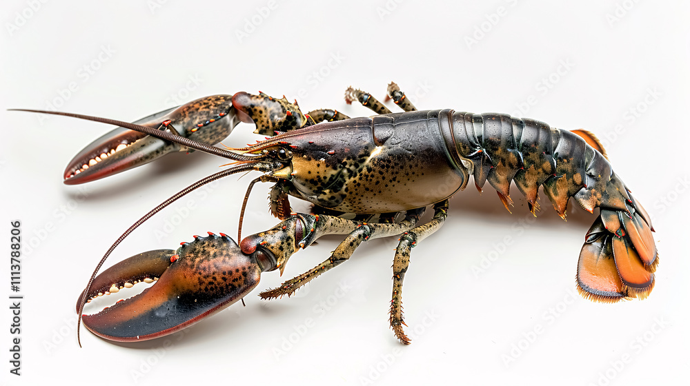 Lobster: Whole lobster or lobster tails served on a white background. Lobster: Whole lobster or lobster tails served on a white background.