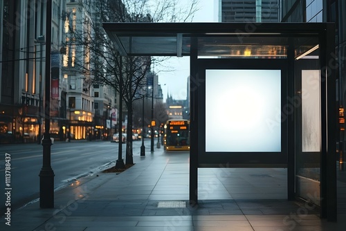 Wallpaper Mural Empty Bus Stop on Quiet City Street Torontodigital.ca