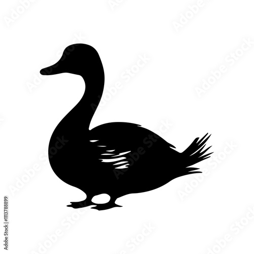 silhouette of a duck