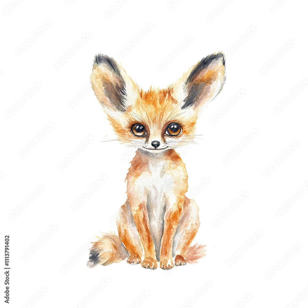 Obraz premium Adorable Fennec Fox Illustration