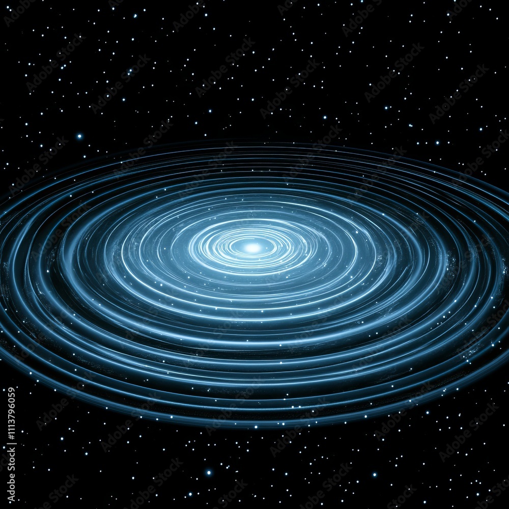 Obraz premium Abstract swirling galaxy, cosmic nebula with bright center against dark space background.