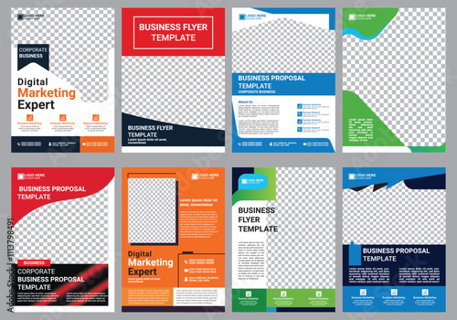 Digital marketing flyer, corporate poster template, business flyer background