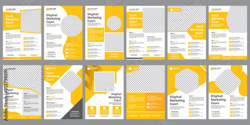 Digital marketing flyer, corporate poster template, business flyer background