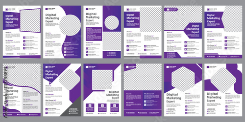 Digital marketing flyer, corporate poster template, business flyer background