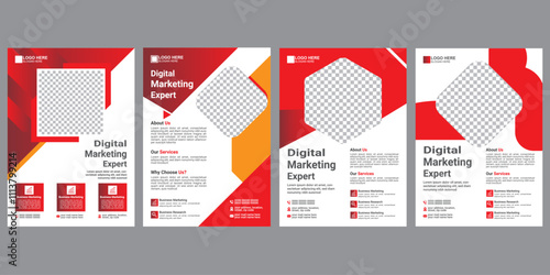 Digital marketing flyer, corporate poster template, business flyer background