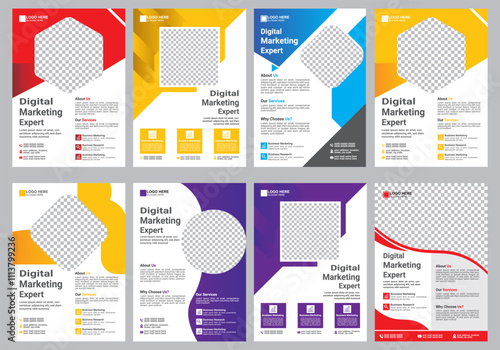 Digital marketing flyer, corporate poster template, business flyer background