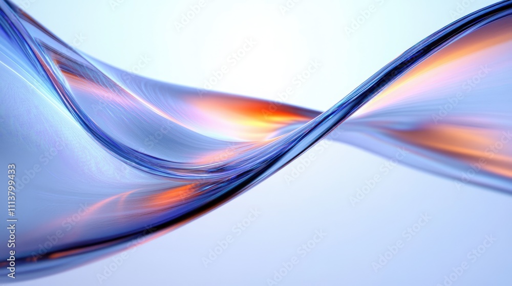 Naklejka premium Abstract Minimalist Glass Shapes with Soft Lighting in Modern Digital Art