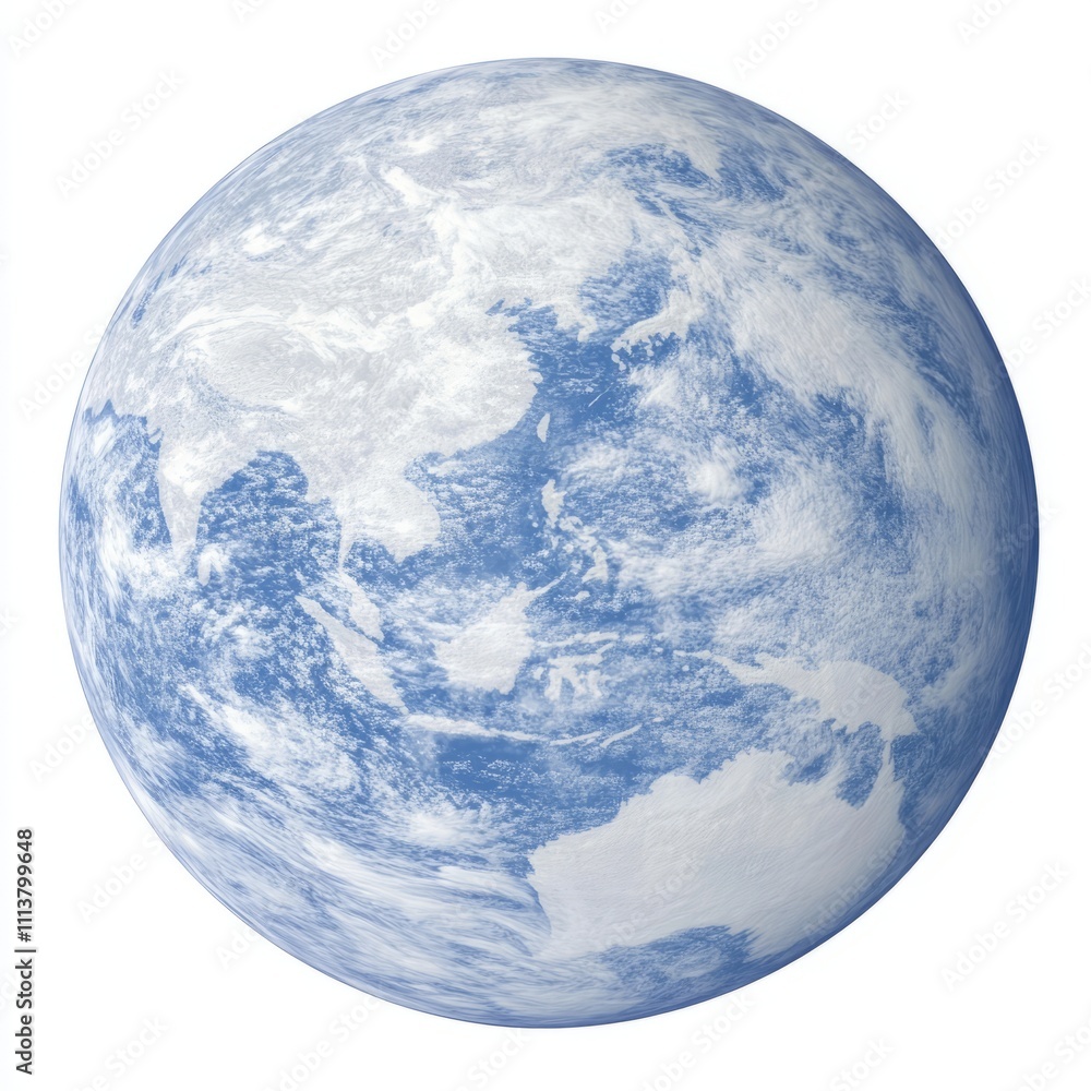Blue Earth globe illustration, showing continents and oceans. Blue Earth globe illustration, showing continents and oceans.