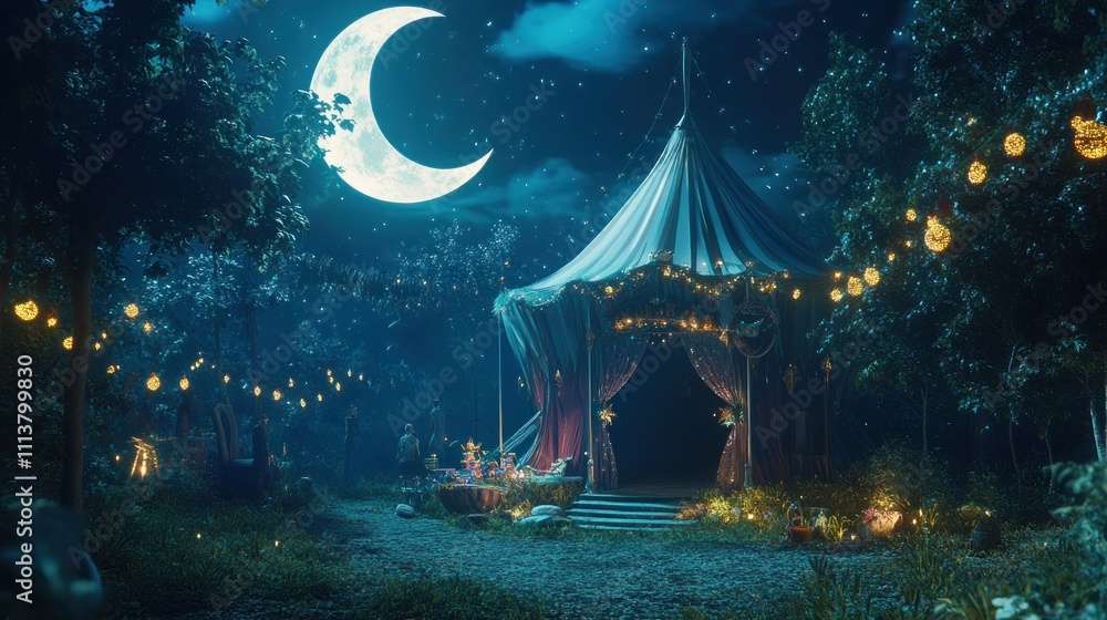 A magical circus that only appears on a full moon A magical circus that only appears on a full moon