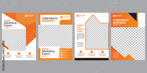 Digital marketing flyer, corporate poster template, business flyer background