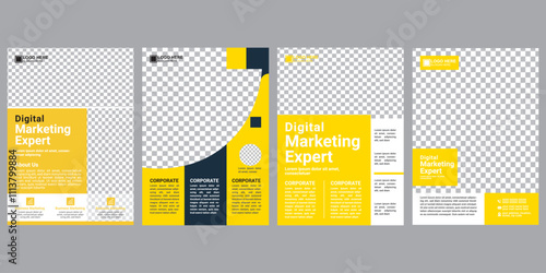 Digital marketing flyer, corporate poster template, business flyer background