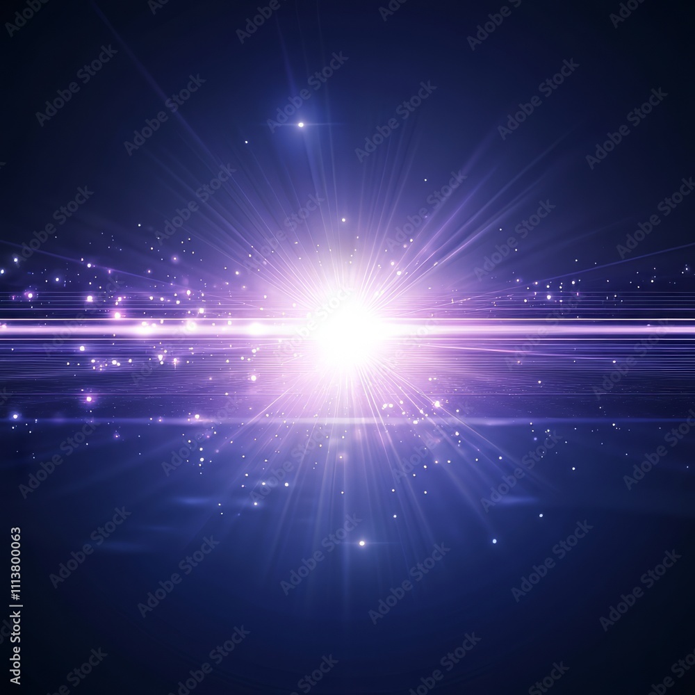 Bright purple light burst with glowing particles and rays. Bright purple light burst with glowing particles and rays.