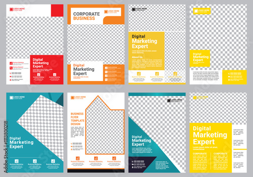 Digital marketing flyer, corporate poster template, business flyer background