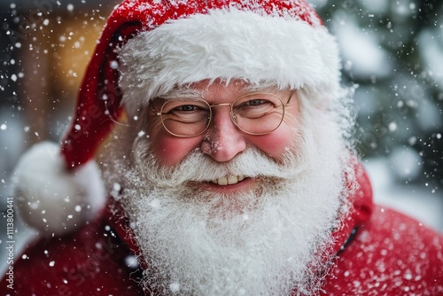 portrait of happy smiling santa claus photo