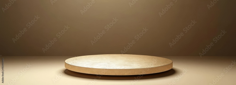 3D render of a minimal gold podium scene background for product display presentation	
