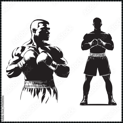 Boxer Silhouette, Wearing Gloves