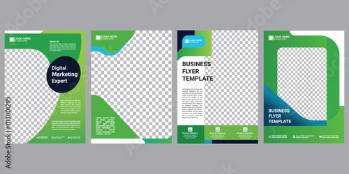 Digital marketing flyer, corporate poster template, business flyer background