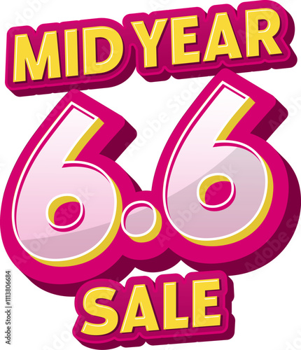 Mid Year 6.6 Sale Promotion Graphic Vector