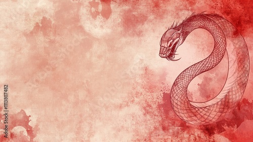 The Year of the Snake, A red background with a snake on it